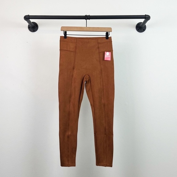 NWT Spanx Faux Suede Pull On High Waisted Leggings Rich Caramel - Picture 6 of 10